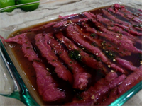 marinating beef jerky meat